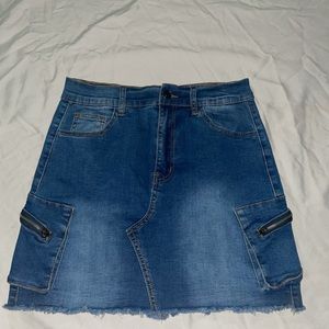denim mini skirt